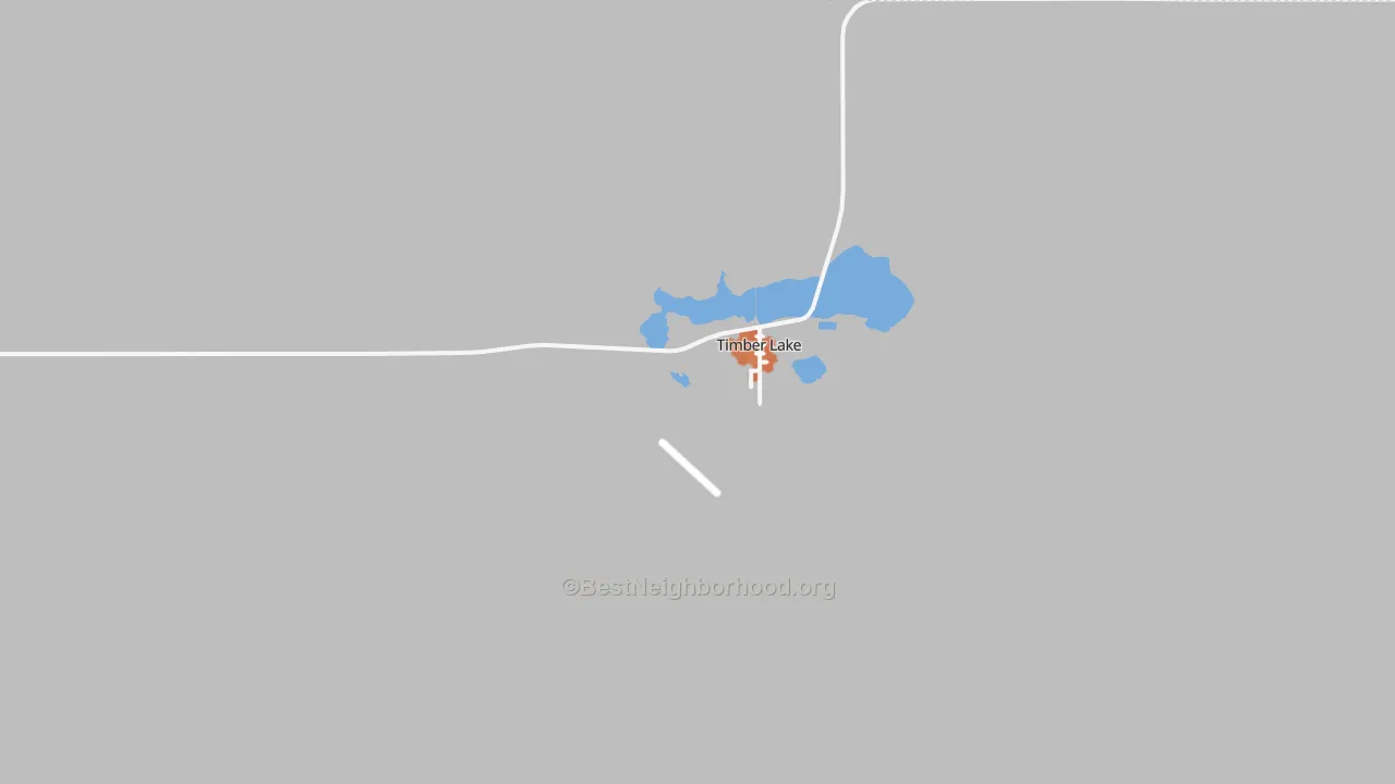 Bike Grade map of Timber Lake, SD