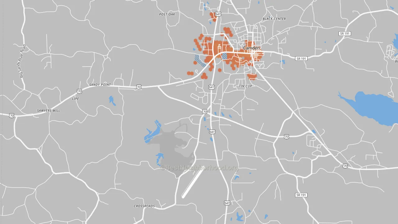 Bike Grade map of Tin Cup, TN