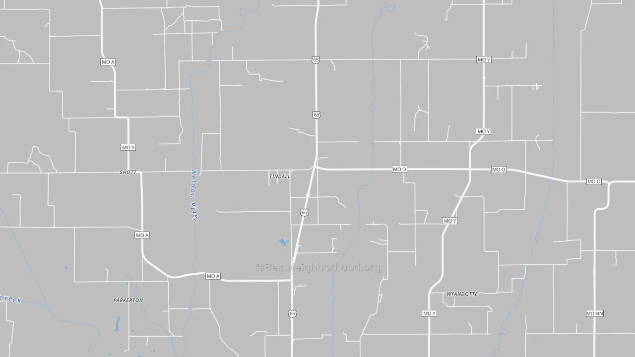 Bike Grade map of Tindall, MO
