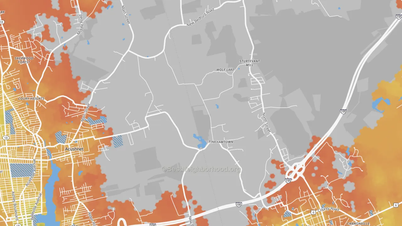 Bike Grade map of Tinkhamtown, MA