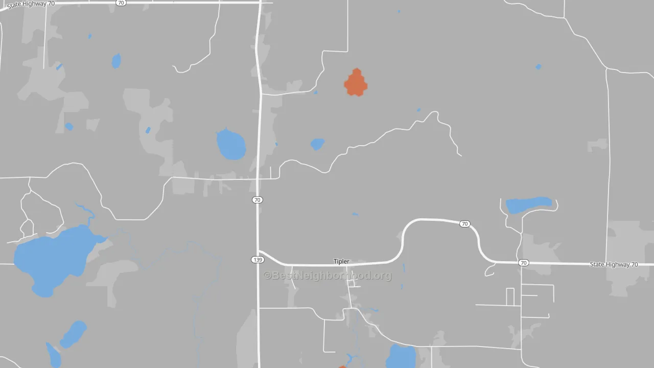 Bike Grade map of Tipler, WI