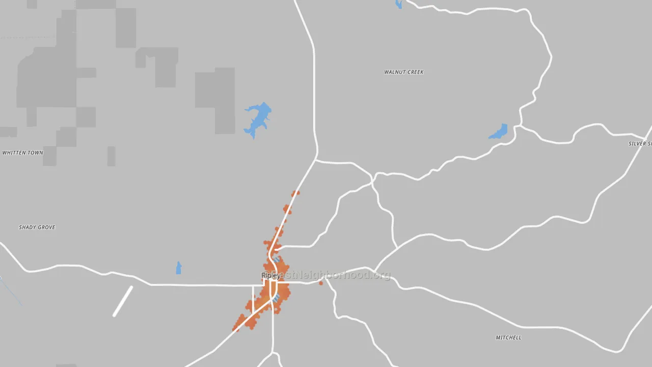 Bike Grade map of Tippah County, MS