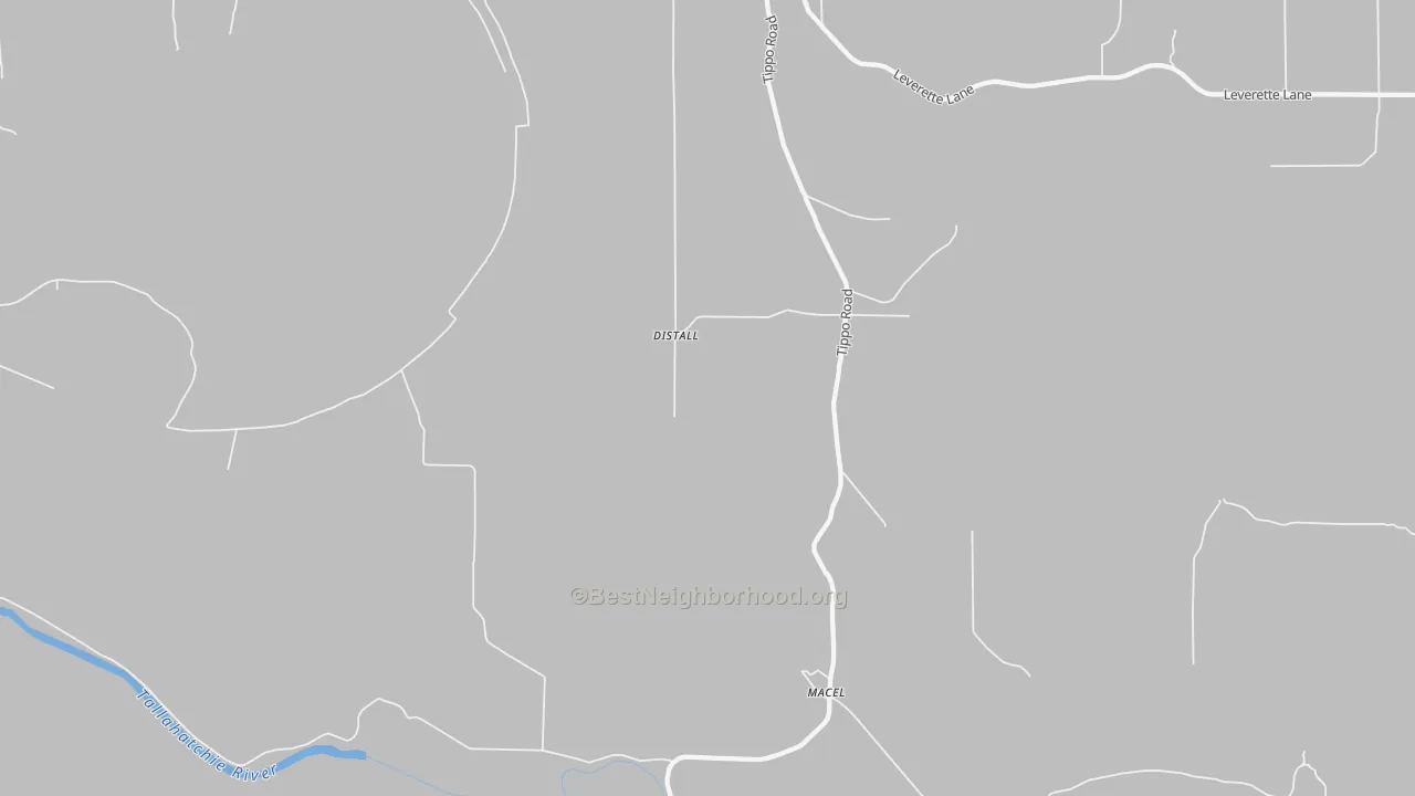 Bike Grade map of Tippo, MS