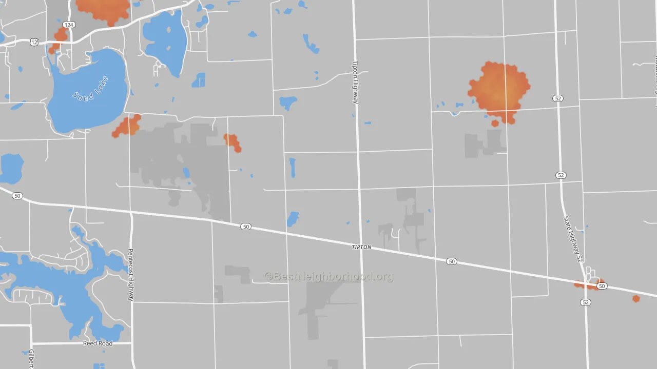 Bike Grade map of Tipton, MI