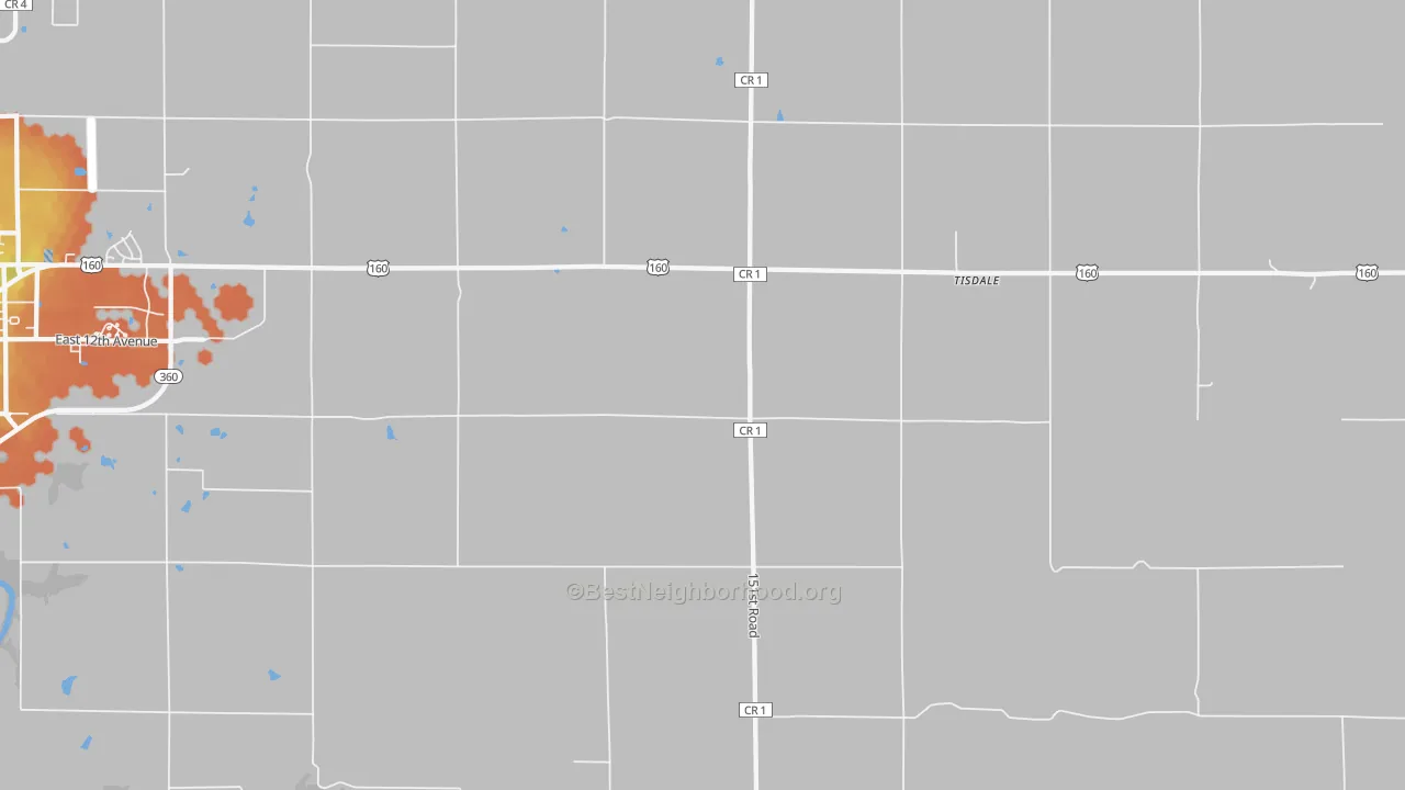 Bike Grade map of Tisdale, KS