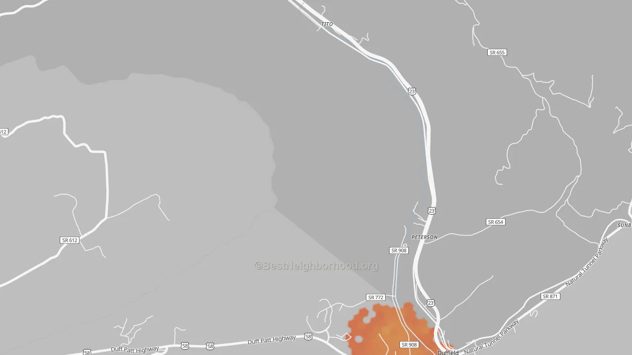 Bike Grade map of Tito, VA