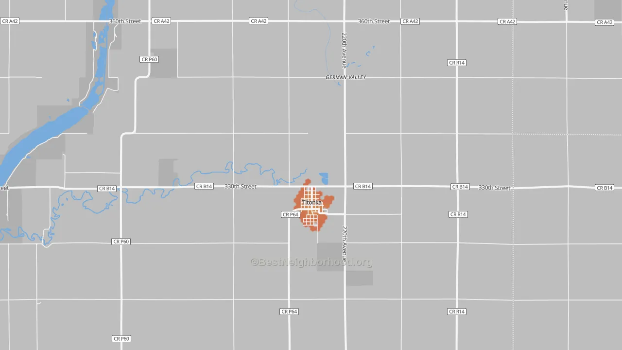 Bike Grade map of Titonka, IA