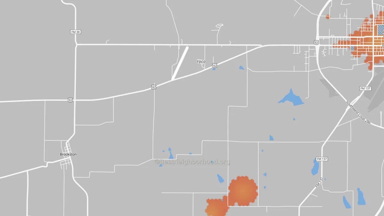 Bike Grade map of Toco, TX