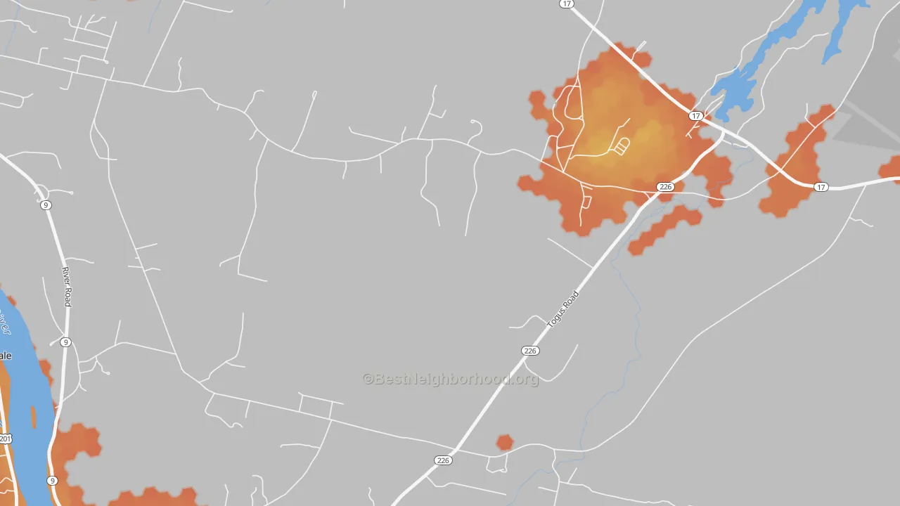 Bike Grade map of Togus, ME
