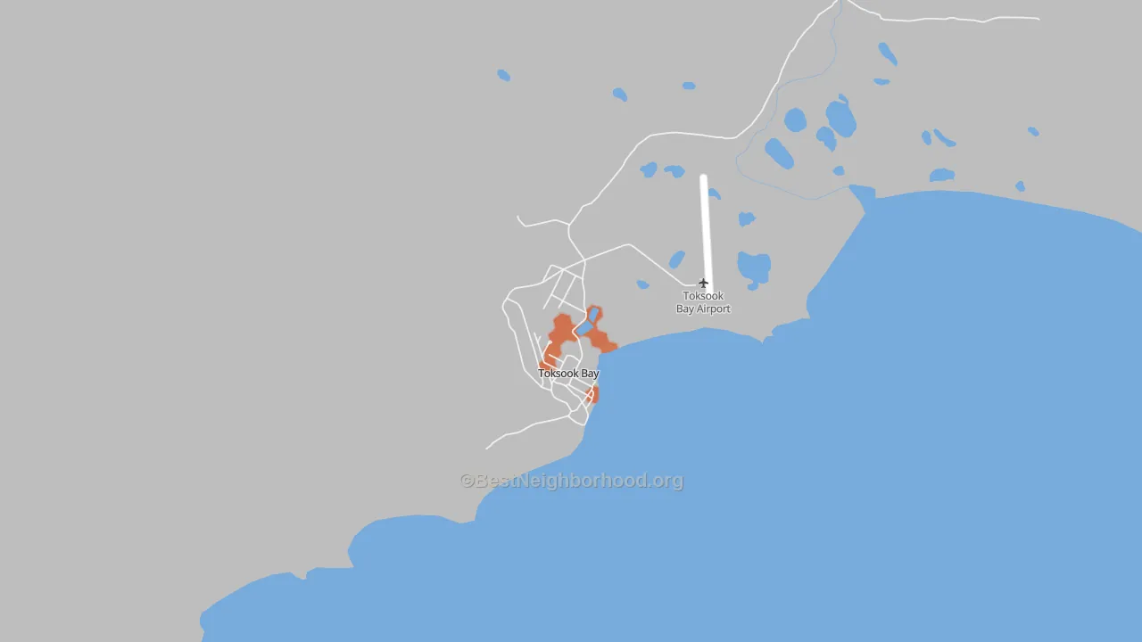 Bike Grade map of Toksook Bay, AK
