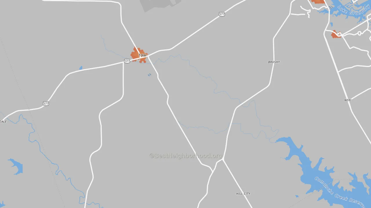 Bike Grade map of Tolar, TX