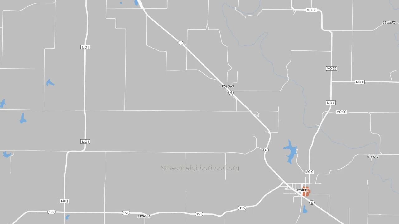 Bike Grade map of Tolona, MO