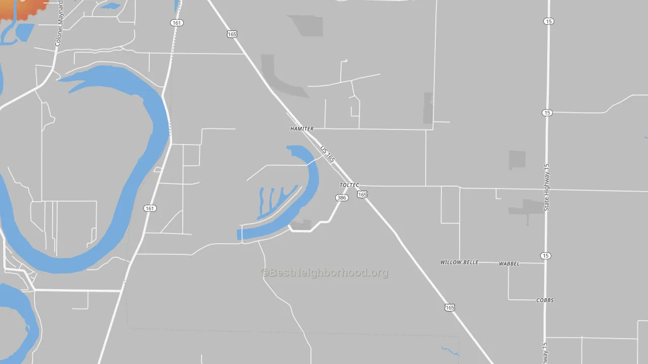 Bike Grade map of Toltec, AR