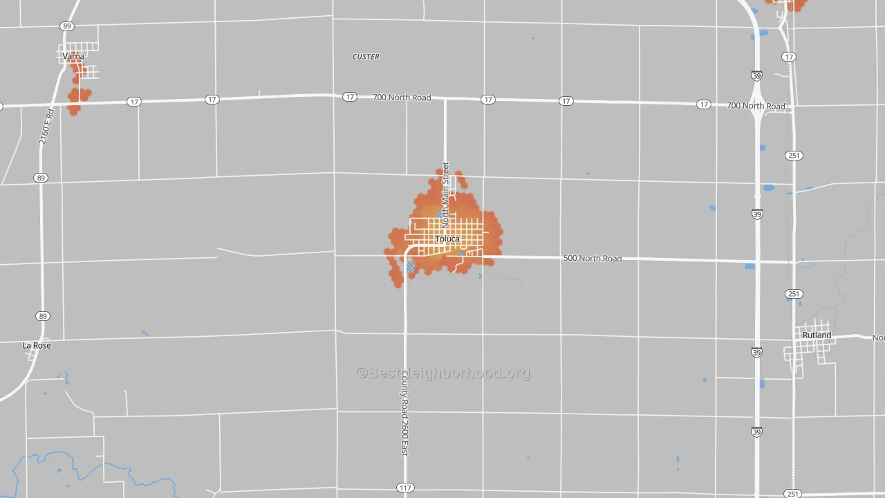 Bike Grade map of Toluca, IL