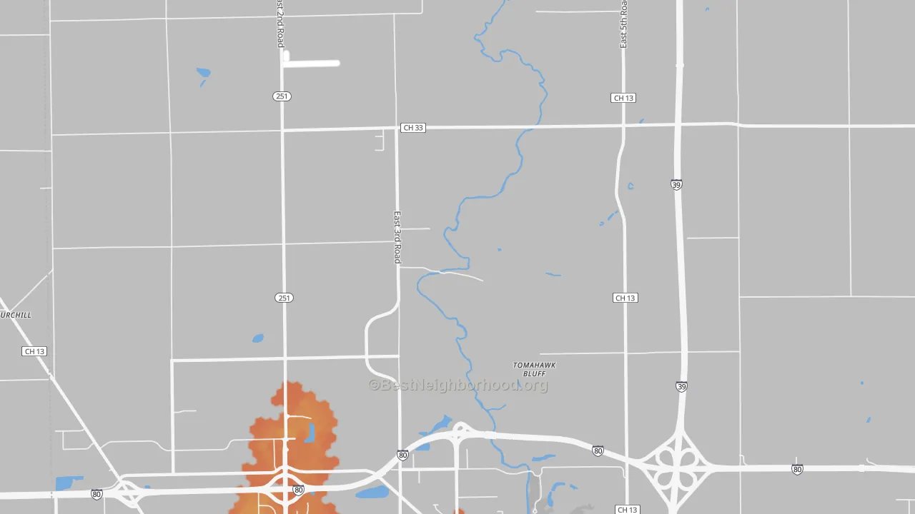 Bike Grade map of Tomahawk Bluff, IL