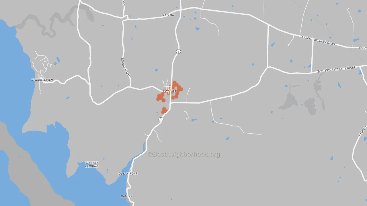 Bike Grade map of Tomales, CA
