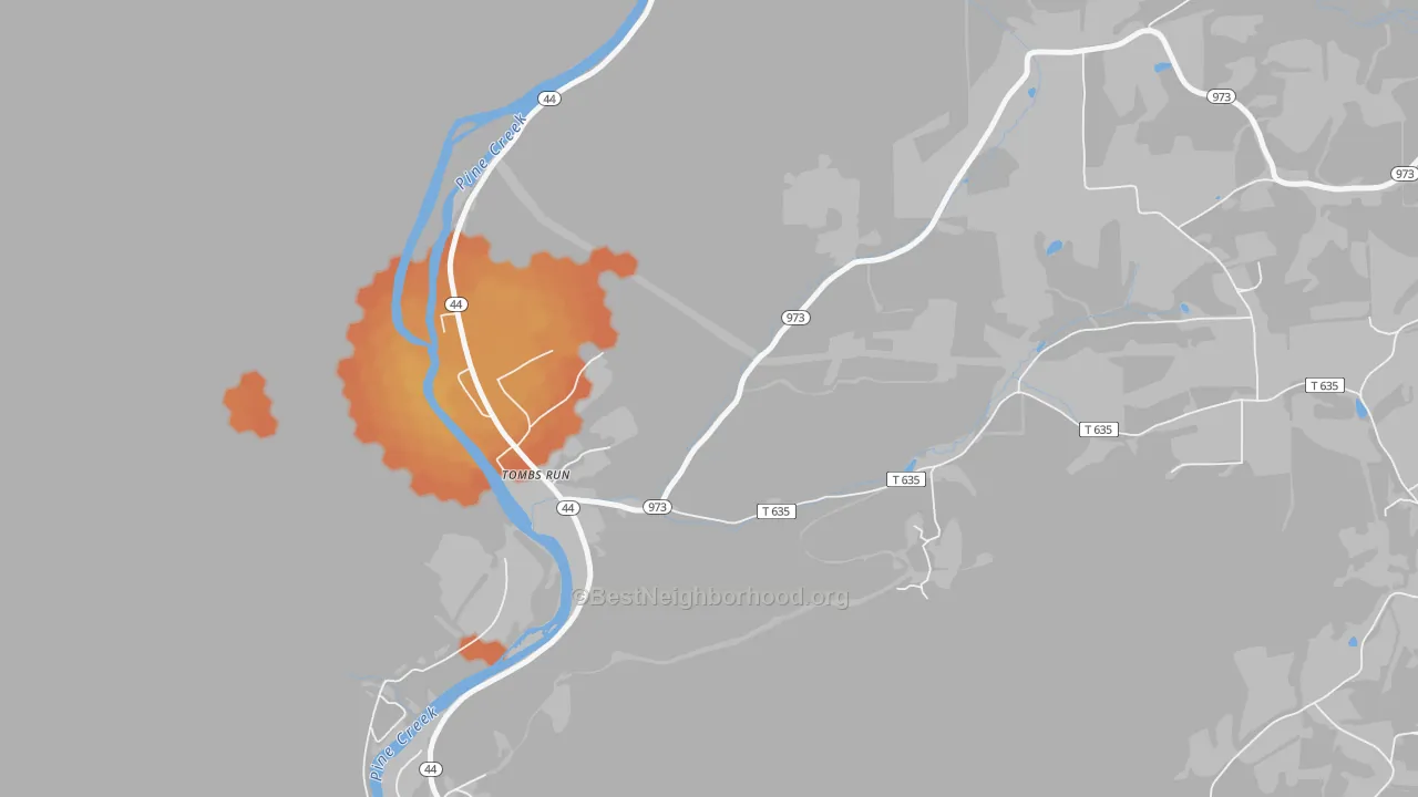 Bike Grade map of Tomb, PA