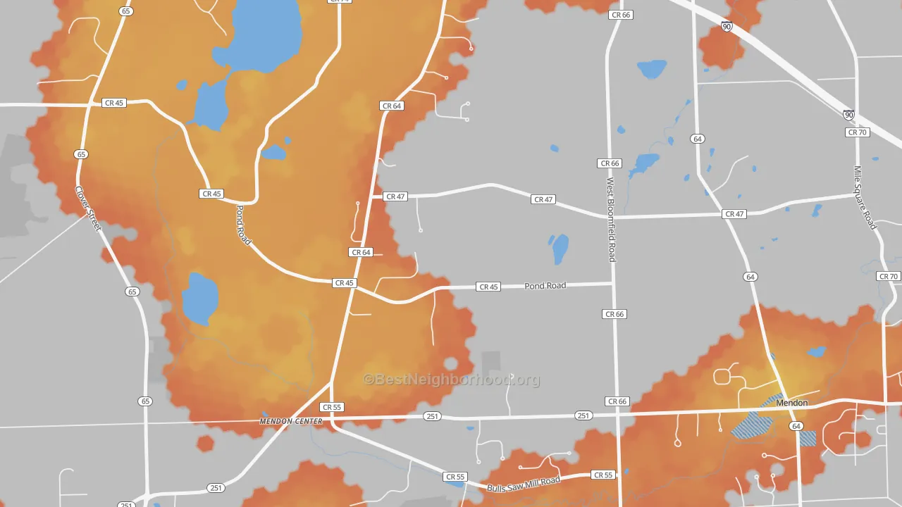Bike Grade map of Tomlinson Corners, NY