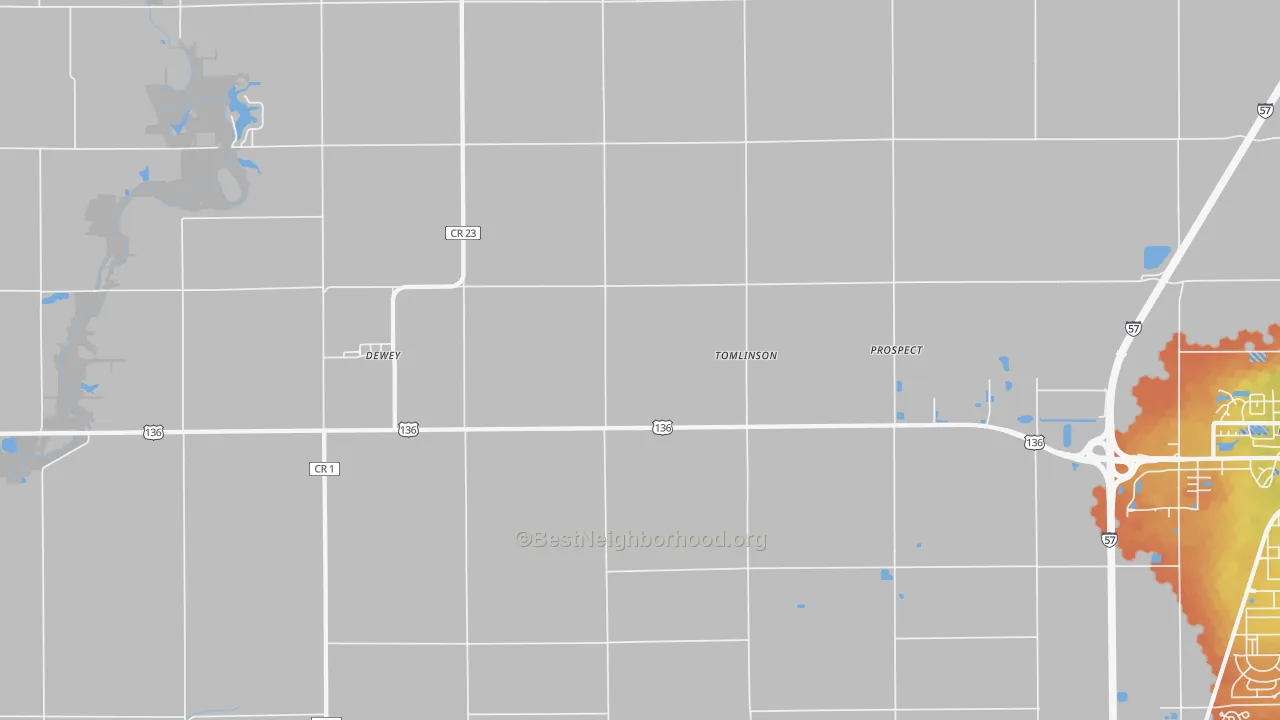 Bike Grade map of Tomlinson, IL
