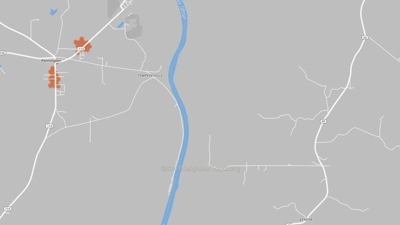 Bike Grade map of Tompkinsville, AL