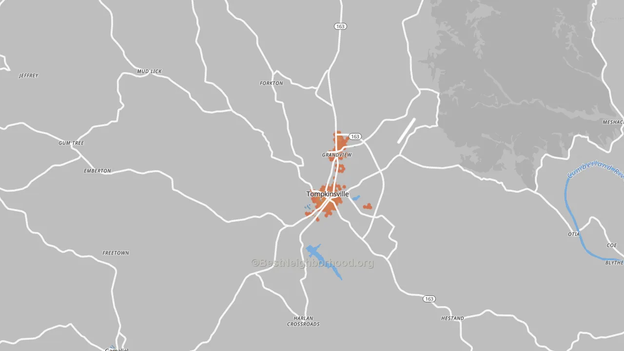 Bike Grade map of Tompkinsville, KY