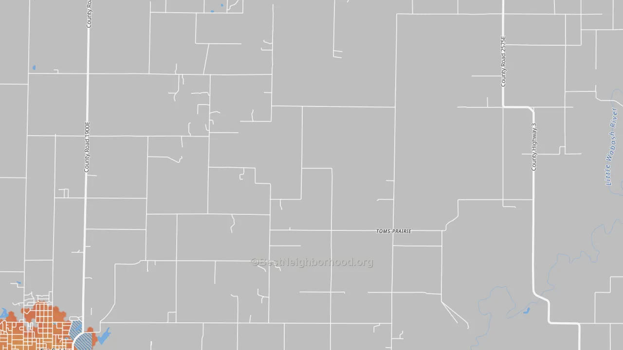 Bike Grade map of Toms Prairie, IL