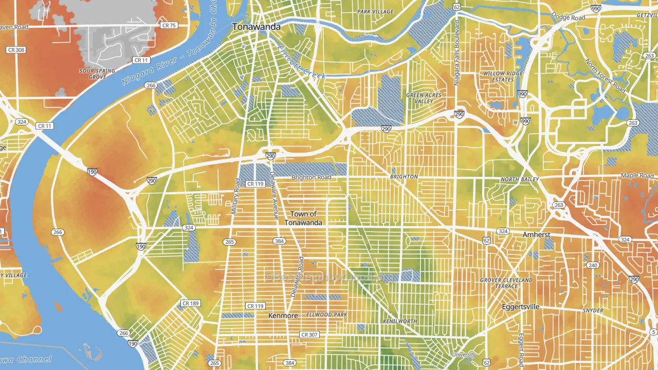 Bike Grade map of Tonawanda, NY