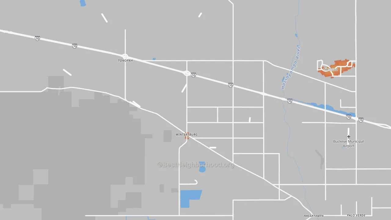 Bike Grade map of Tonopah, AZ
