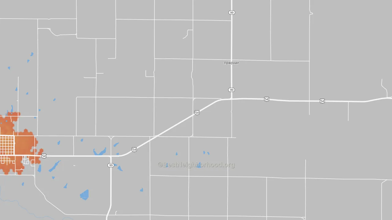 Bike Grade map of Tonovay, KS