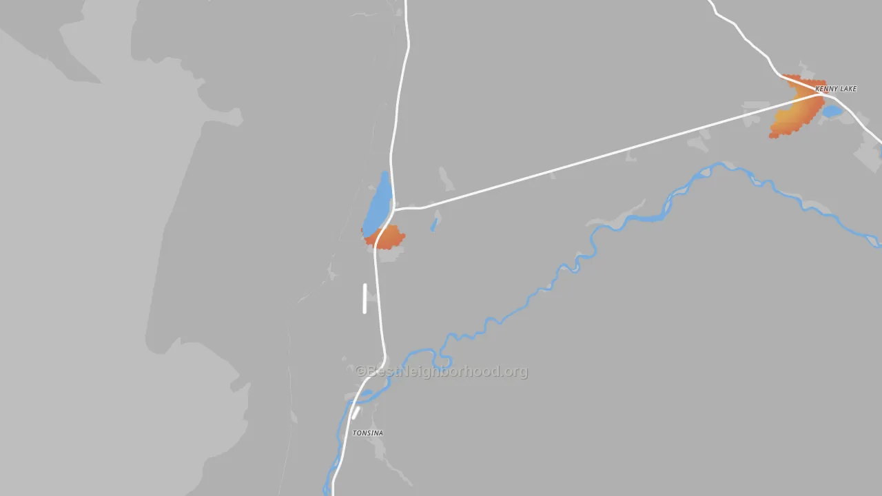 Bike Grade map of Tonsina, AK