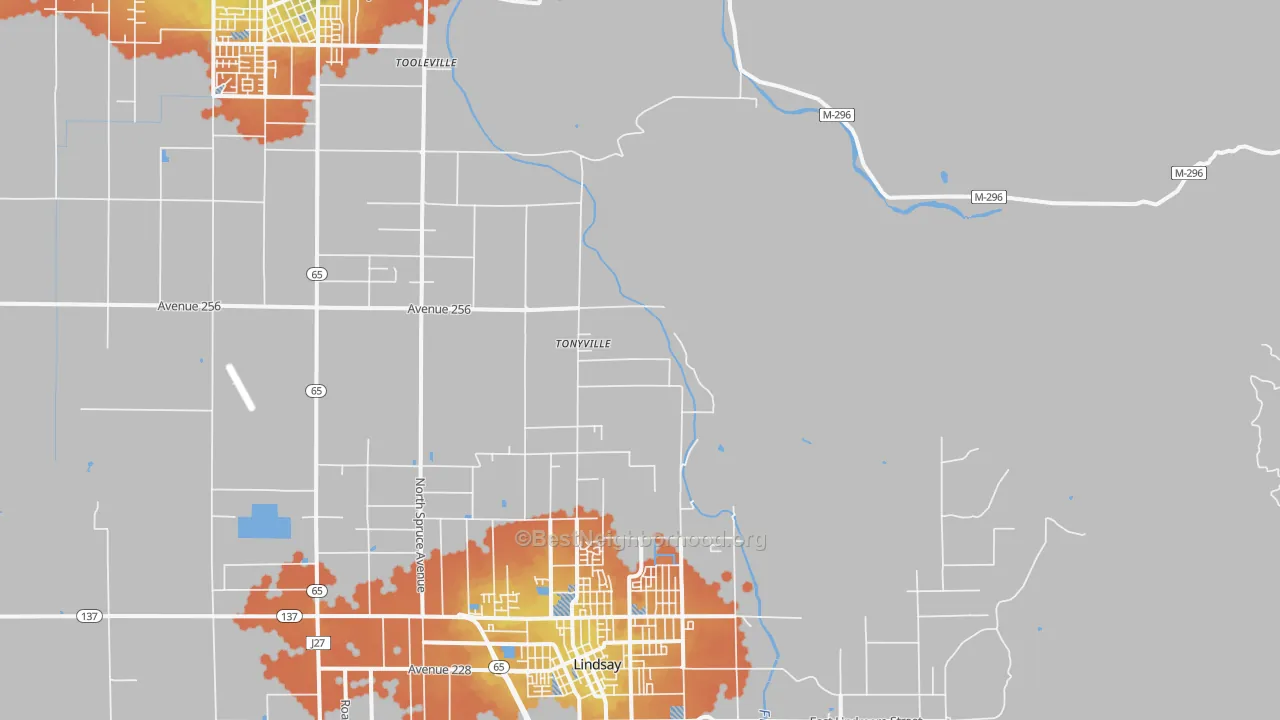 Bike Grade map of Tonyville, CA