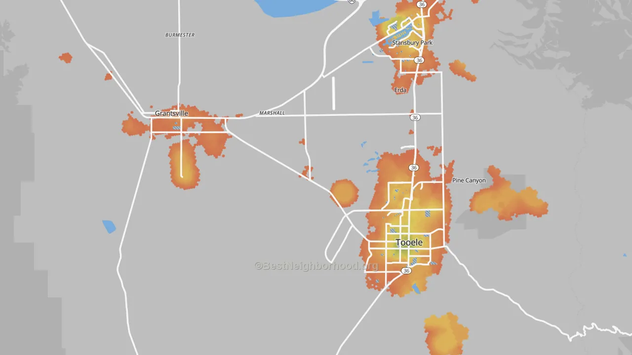 Bike Grade map of Tooele County, UT