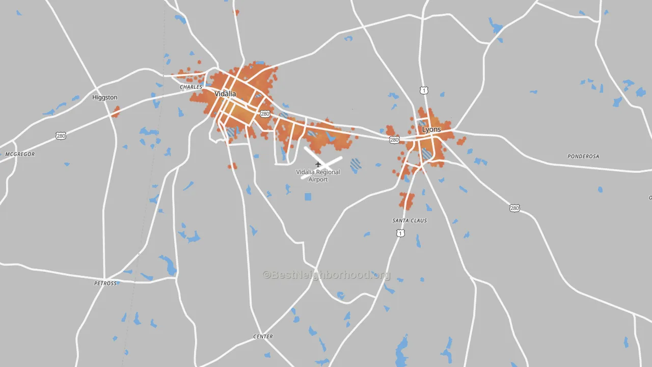Bike Grade map of Toombs County, GA