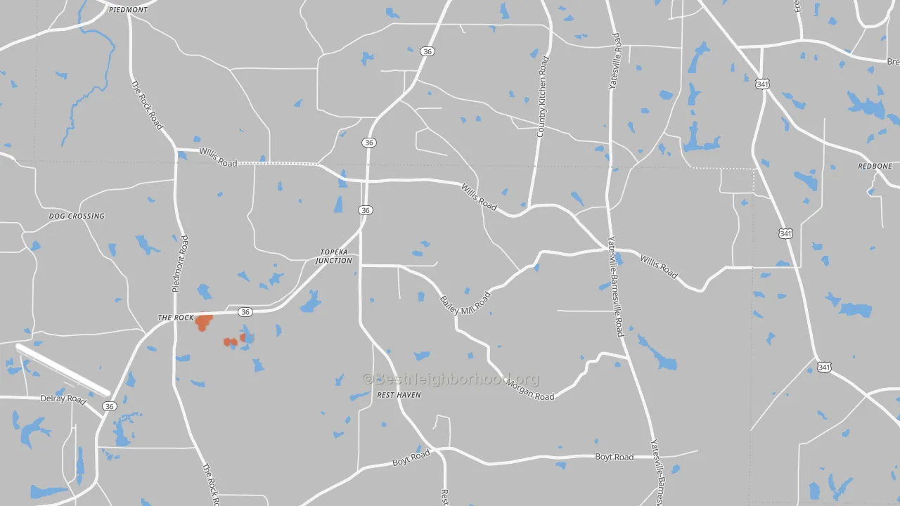Bike Grade map of Topeka Junction, GA