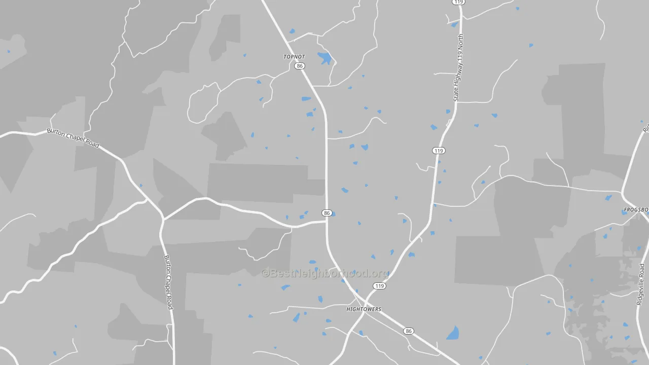 Bike Grade map of Topnot, NC