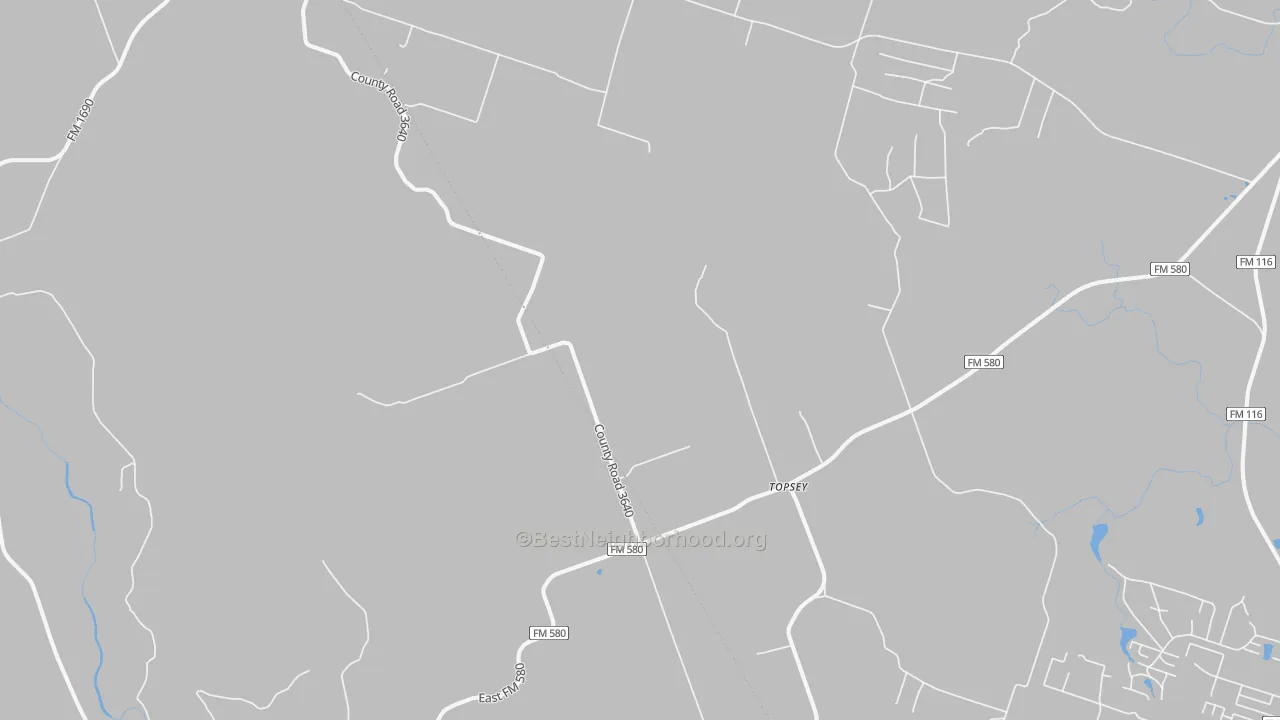 Bike Grade map of Topsey, TX