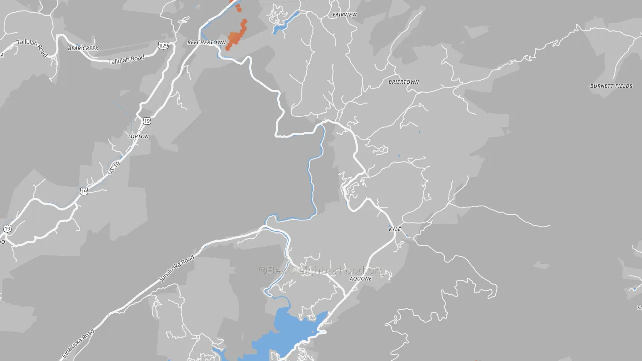 Bike Grade map of Topton, NC