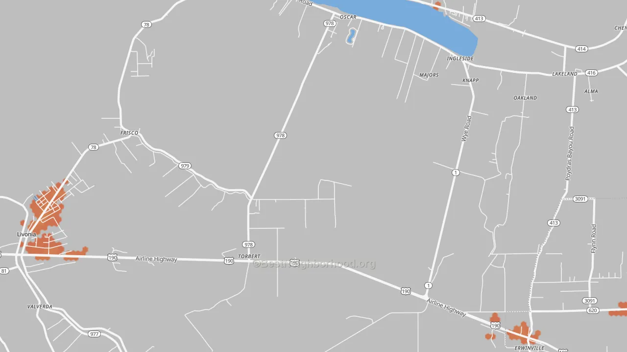 Bike Grade map of Torbert, LA