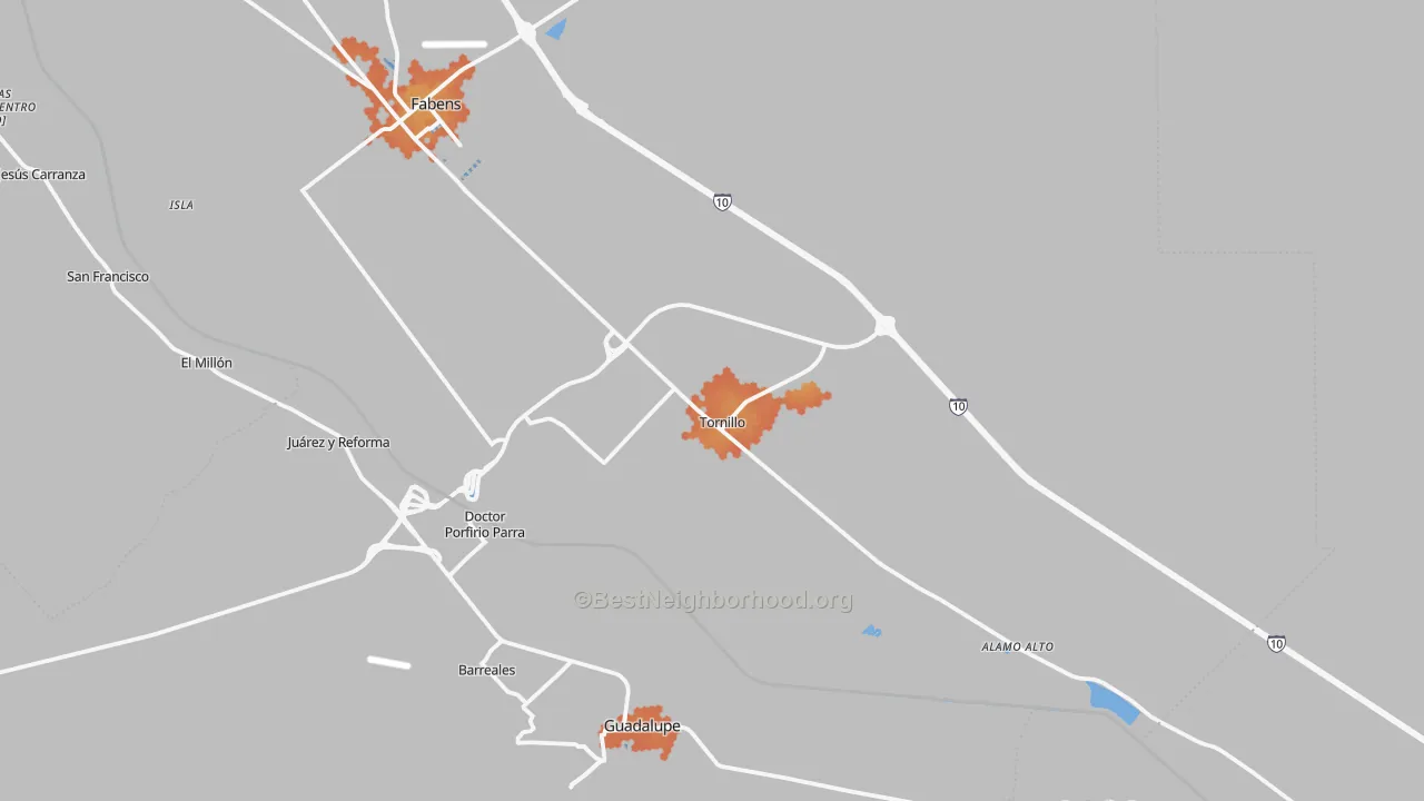 Bike Grade map of Tornillo, TX
