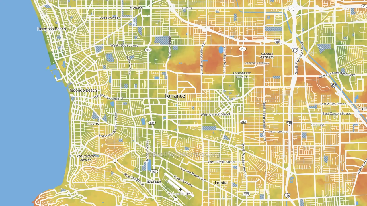 Bike Grade map of Torrance, CA