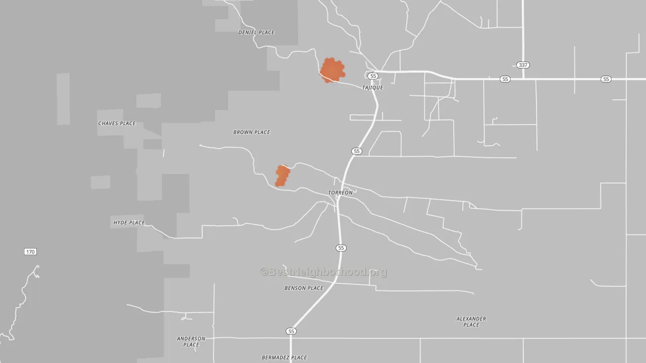 Bike Grade map of Torreon, NM
