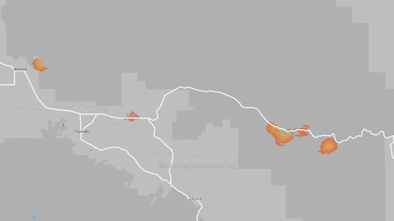 Bike Grade map of Torrey, UT