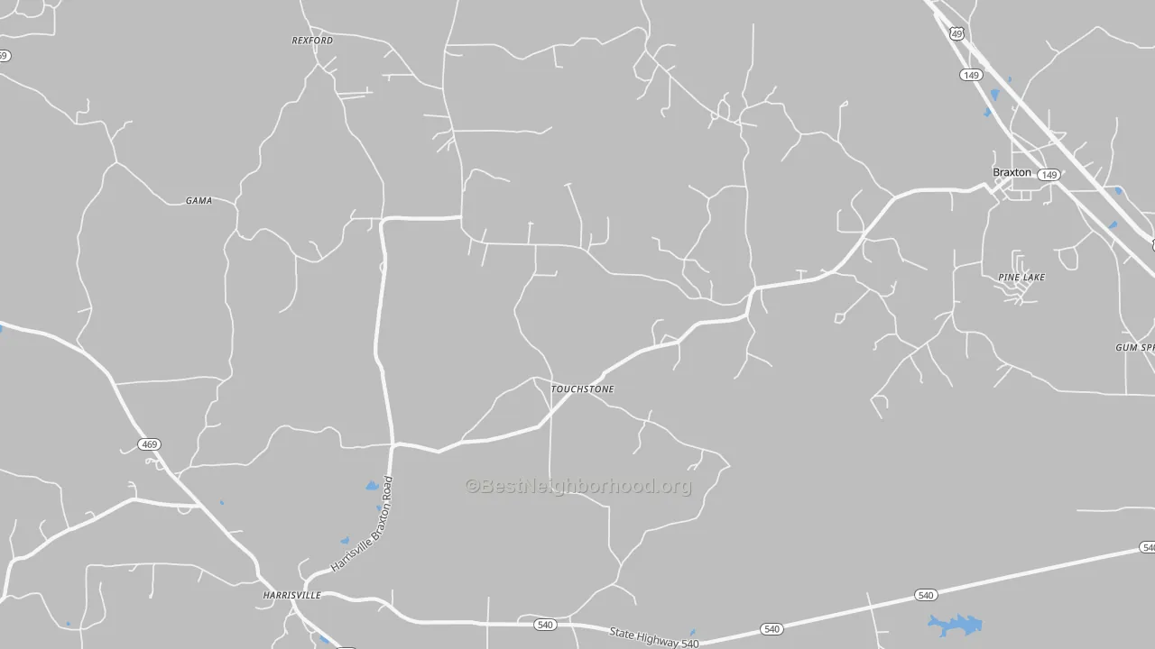 Bike Grade map of Touchstone, MS