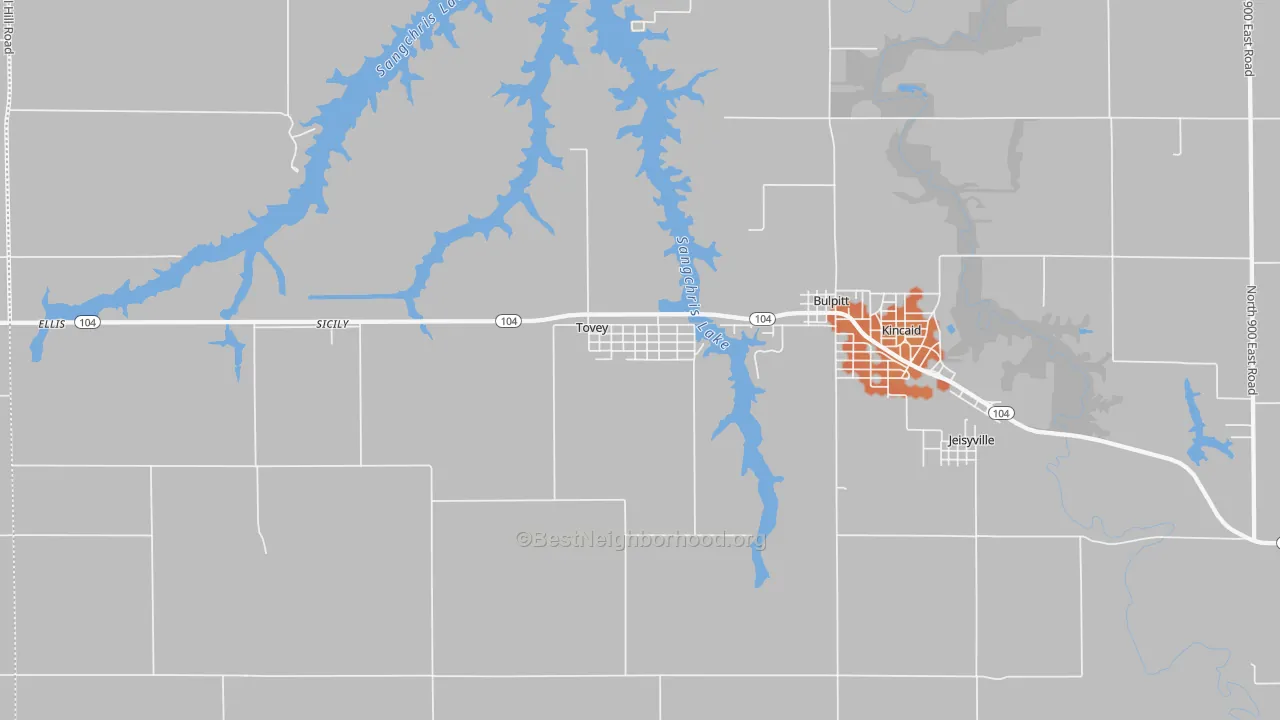 Bike Grade map of Tovey, IL
