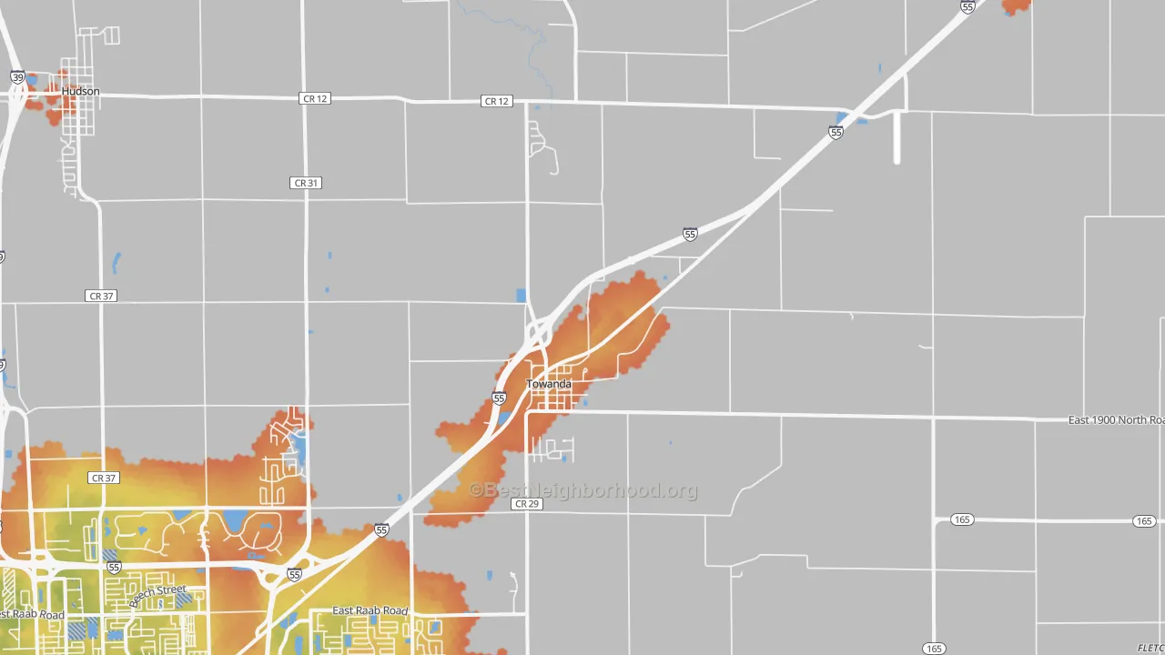 Bike Grade map of Towanda, IL