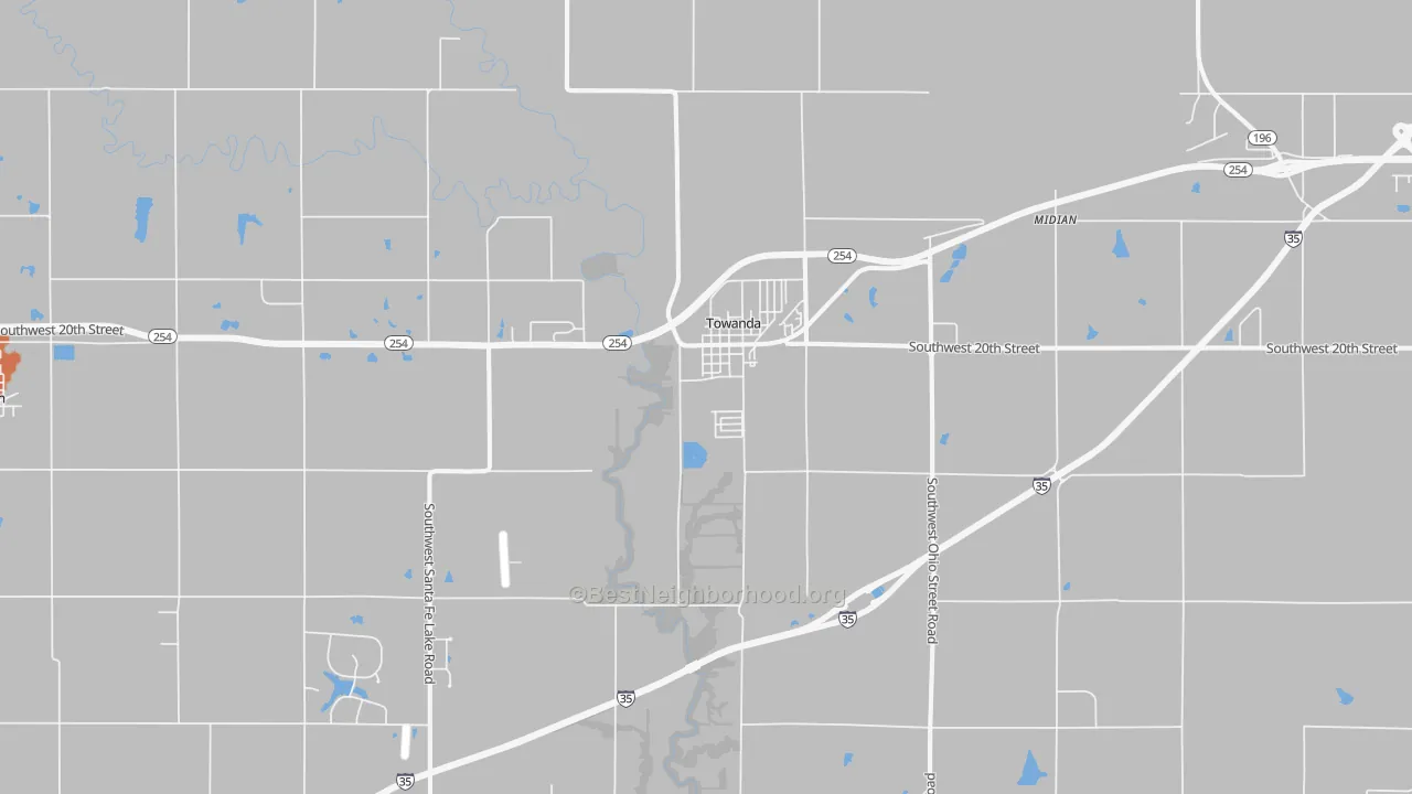 Bike Grade map of Towanda, KS