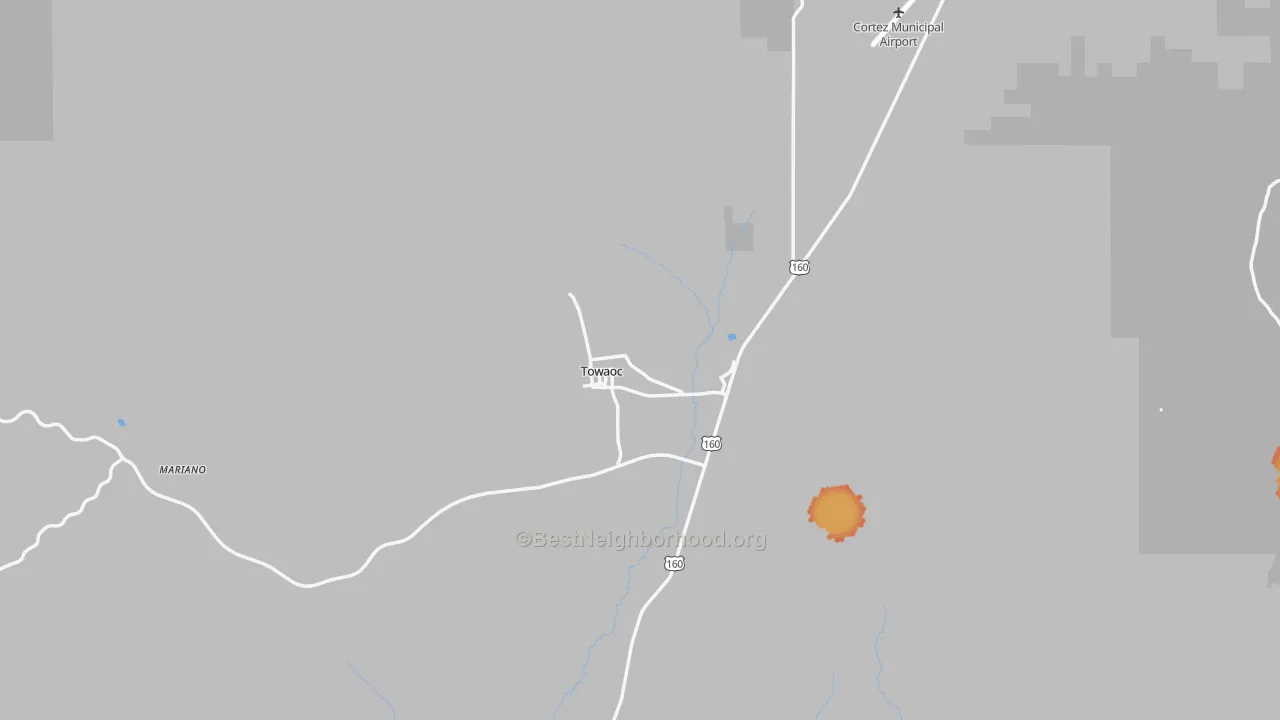 Bike Grade map of Towaoc, CO