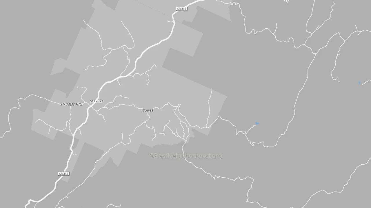 Bike Grade map of Towee, TN