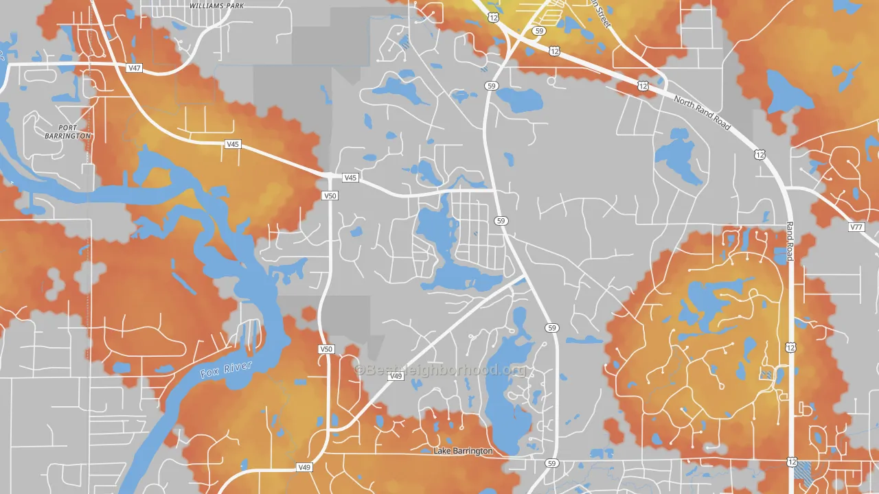 Bike Grade map of Tower Lakes, IL