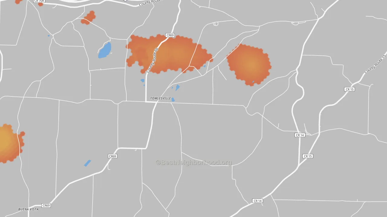 Bike Grade map of Towlesville, NY